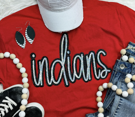 Indians Sequin Design Sweatshirt